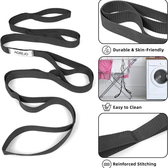 Stretching Strap Yoga Strap Physical Therapy for Home Workout, 10 Loops Non-Elas - Picture 2 of 6